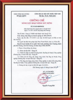 Giấy chứng nhận năng lực hoạt động xây dựng